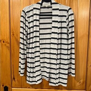 Cyrus Black and White Striped Cardigan